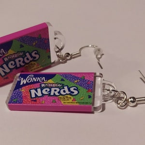 WONKA Rainbow NERDS candy Lover Sweets Dangle Drop Earrings image 2