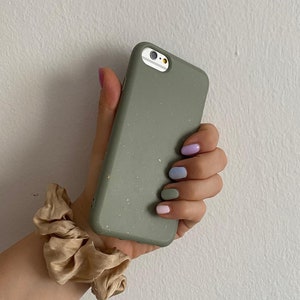 Biologisch afbreekbaar telefoonhoesje - olijfgroen / iPhone 13 MINI SE3 SE2 8 7 6 6S / Duurzaam, milieuvriendelijk, composteerbaar / GRATIS verzending