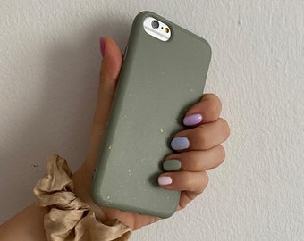 Coque de portable biodégradable et respectueuse de l'environnement Vert olive / iPhone X, XS / Durable, compostable, recyclable / Livraison GRATUITE dans le monde entier