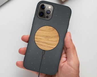 Wireless Charger / BLACK Magnetic Charger With Wood Materials / iPhone, Samsung, Huawei, Google Pixel / FREE Shipping Worldwide / MMORE