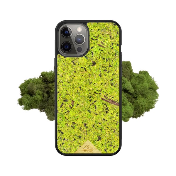 Organic Real Pressed Forest Moss Phone Case / Eco Friendly, Sustainable, Unique / iPhone 15 14 13 12 11 Pro Plus Max Mini SE3 SE2 8 7 6 6S