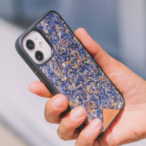 Real Blue Cornflowers Phone Case / for iPhone Phone Models / Organic Pressed Flower, Eco Friendly, Sustainable / FREE Shipping