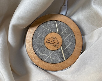 Wireless Charger With Organic and Wood Materials / iPhone, Samsung, Huawei, Google Pixel / FREE Shipping Worldwide / MMORE