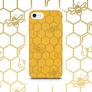 Honey Bee - Custodia per telefono biodegradabile / Modelli di telefono iPhone / Sostenibile, ecologico, compostabile / Spedizione GRATUITA in tutto il mondo