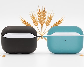 Biodegradable AirPods Pro Case - Eco Friendly, Compostable, Plant Based Cover, Ocean Blue & Black