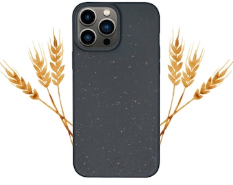 Coque de portable biodégradable, compostable et respectueuse de l'environnement Noir/iPhone 15 14 13 12 Pro Max Plus Mini SE3 SE2 8 7 6 6S X XS/Livraison GRATUITE