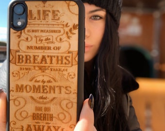 Wood Phone Case - Engraved The Meaning / All Natural, Eco friendly, Sustainable / iPhone, Samsung, Google Pixel, Huawei / FREE Shipping