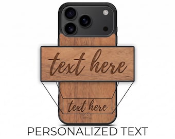 Personalized Wood Phone Case for iPhone 17 16 15 14 13 12 11 - Custom Name, Walnut Eco-Friendly Gift