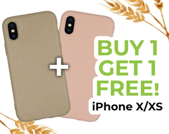 BUY 1 GET 1 FREE! 100% Biodegradable Compostable Phone Case / Eco-friendly Valentines Day Gift / iPhone x and xs/ Free Shipping Worldwide