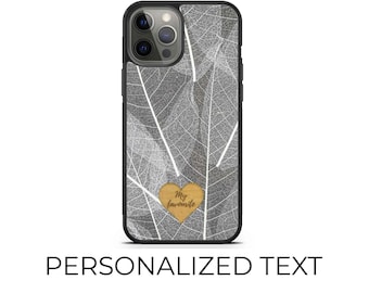 Funda para teléfono con diseño de hojas y esqueletos, personalizada y ecológica.