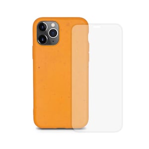 100% Biodegradable Phone Case Orange and Recyclable Screen Protector Eco Friendly BUNDLE / Sustainable Compostable / iPhone / Free Shipping