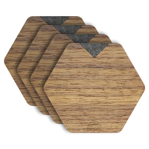 All Natural Wooden Coasters - American Walnut and Organic Materials / Set of 4 / Eco Friendly Unique Gift / FREE SHIPPING WORLDWIDE