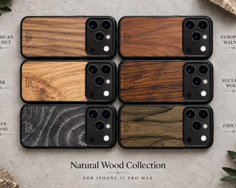 Wood Phone Case for iPhone 18 17 16 15 14 13 12 - Wooden Cover, Sustainable Eco-Friendly Gift