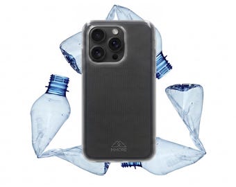 Funda transparente para iPhone 17 16 15 14 13 12 11 - Funda ecológica de plástico reciclado del océano