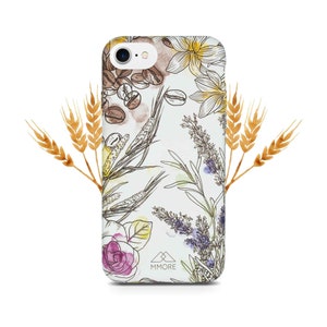 Custodia per telefono biodegradabile - Design floreale acquerello MMORE / iPhone SE3 SE2 8 7 6 6S / Sostenibile, ecologica, compostabile / Spedizione GRATUITA