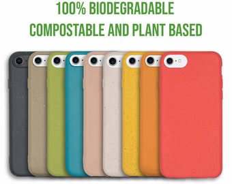 Coque de portable biodégradable antibactérienne / iPhone 15 14 13 12 Pro Max Mini SE3 SE2 8 7 6 6S X XS / Respectueux de l'environnement, compostable / LIVRAISON GRATUITE