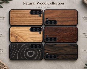 Wood Phone Case for Samsung Galaxy S26 S25 S24 S23 S22 S21 S20 - Wooden Cover, Eco-Friendly Gift