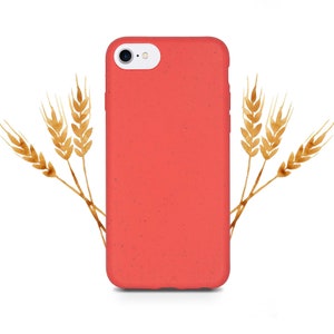 Biologisch afbreekbaar milieuvriendelijk telefoonhoesje - rood / iPhone 13 SE3 SE2 8 7 6 6S / duurzaam, milieuvriendelijk, composteerbaar / GRATIS verzending wereldwijd