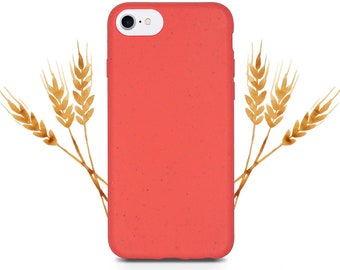 Coque de portable biodégradable et respectueuse de l'environnement - Rouge / iPhone 13 SE3 SE2 8 7 6 6S / Durable, écologique, compostable / Livraison gratuite dans le monde entier