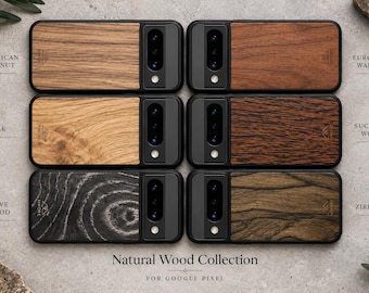 Wood Phone Case for Google Pixel 10 9 8 7 6 5 4, Wooden Cover - Sustainable Eco Friendly Gift