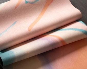 Mala HYBRID yoga mat &quot;Apricot Ink&quot;