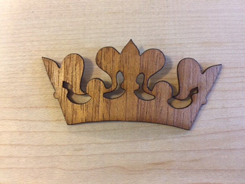 Queen Everyday Princess Crown Mahogany Laser Cut Wooden Veneer | Etsy