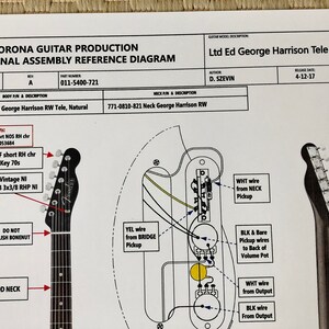 FENDER George Harrison Rosewood TELECASTER Poster 11X17 Reference ...