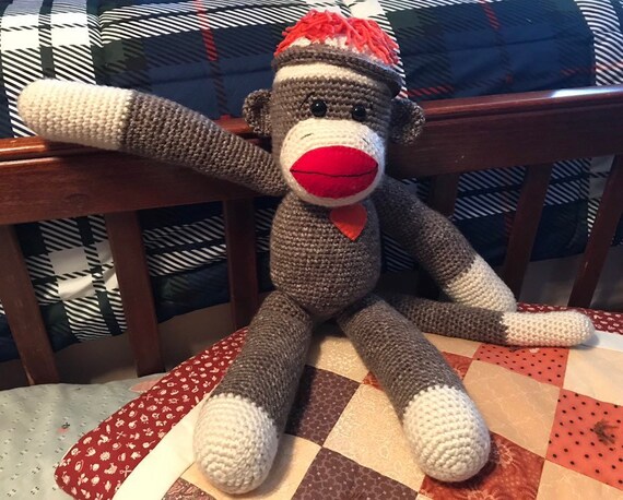 large sock monkey stuffed animal