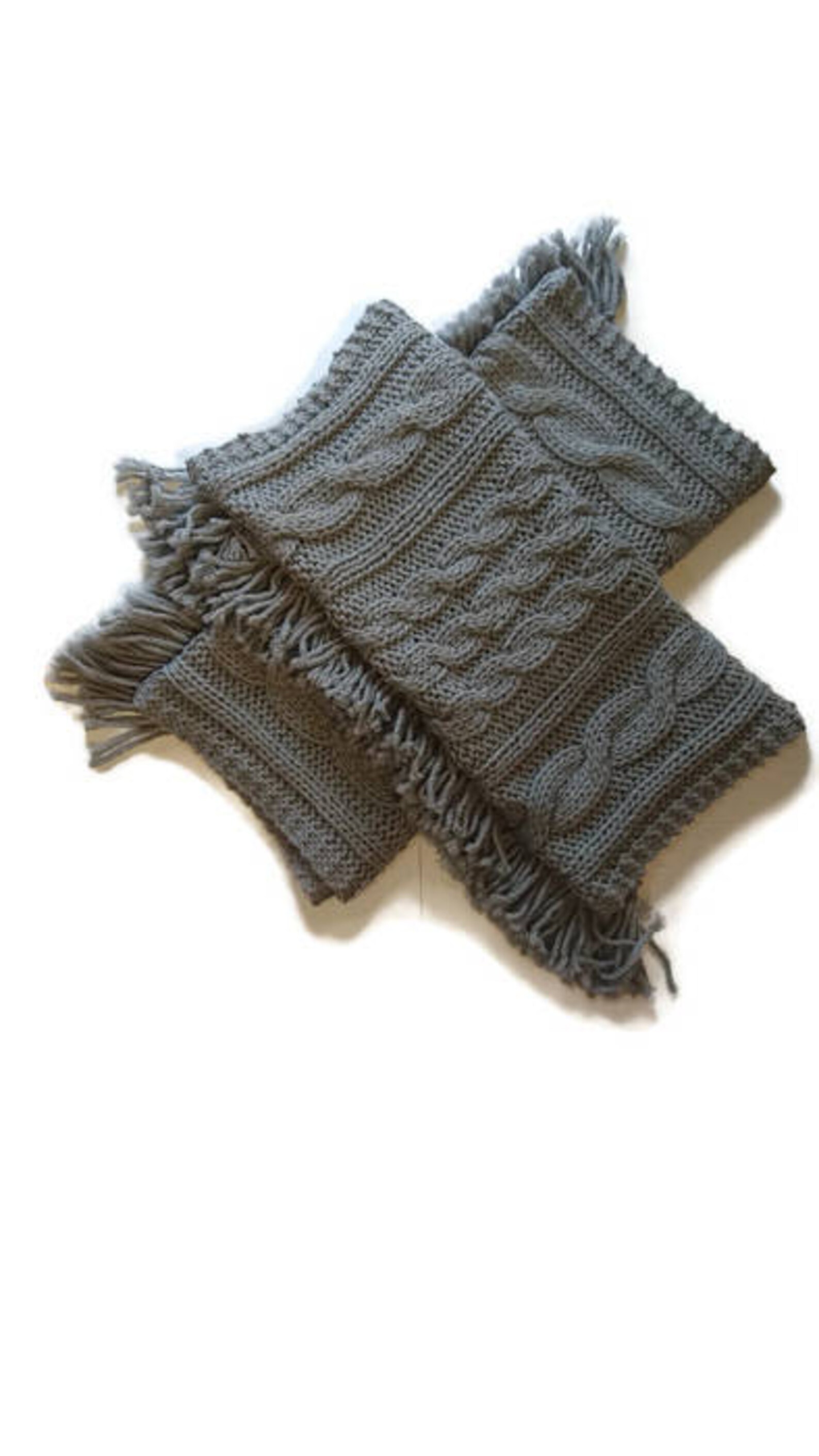 Braided Cable Knit Throw Blanket Gray Cable Knit Throw Etsy