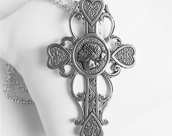 Corsican Cross Pendant Aged 925 Silver