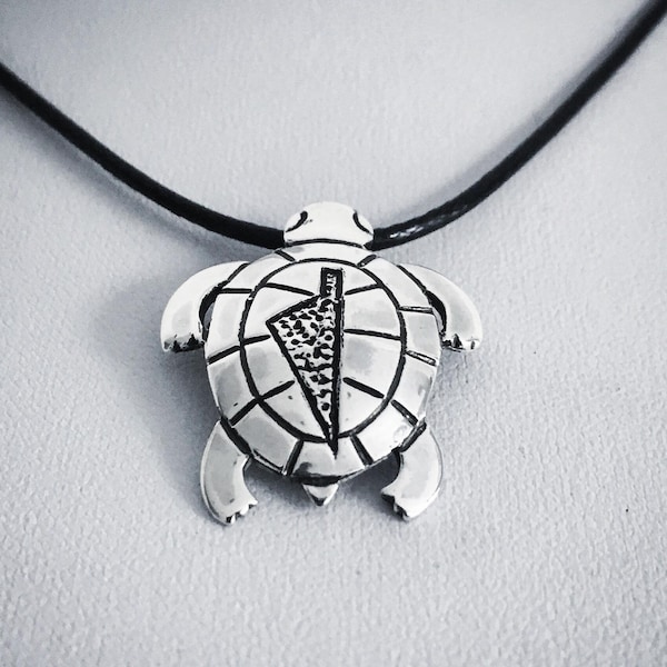 Pendentif TORTUE en Argent 925 rodhié