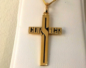 CORSICA Cross Pendant in Yellow GOLD 750mm (18Kts)