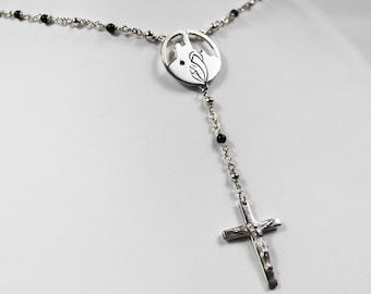 Necklace Rosary Marseille Onyx and Silver