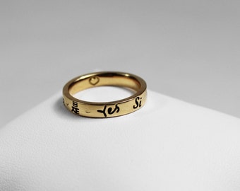 "YES" alliance in several languages 750 yellow gold