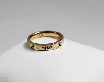 Alliance "YES" in several languages Yellow Gold 750