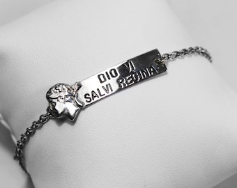 Bracelet "Dio vi salvi Regina" Silver Channel 925