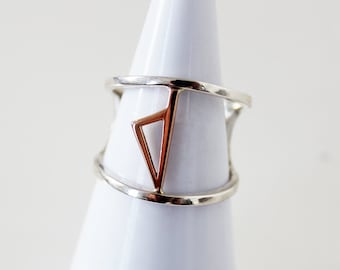 Corsica ring in 925 silver and 750 rose gold