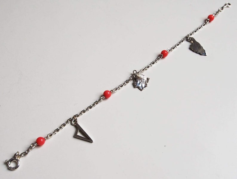 Bracelet Vintage Plaqué Argent 925 Avec écussons Souvenir : Corse, Nice, Cannes, Monaco... Modèle 358