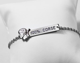 100% CORSE Silver Chain Bracelet 925