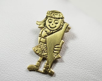 Gold Corsican little girl child pendant