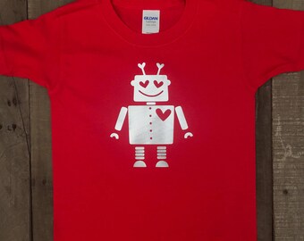 Love Robot Shirt - Boys Valentine's Shirt - Love Machine Shirt - Boys Robot Shirt - Boys Robot Valentine's Shirt