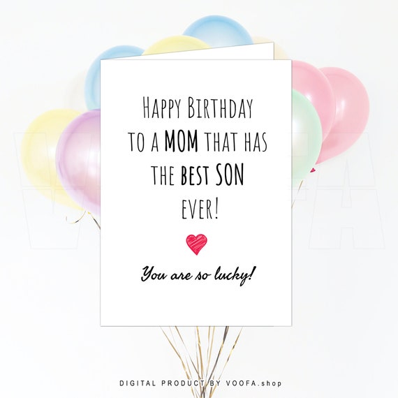 Mom Birthday Gift From Son Funny Mom Birthday Card Mother - Etsy Mom Birthday Gift From Son Funny Mom Birthday Card Mother - Etsy