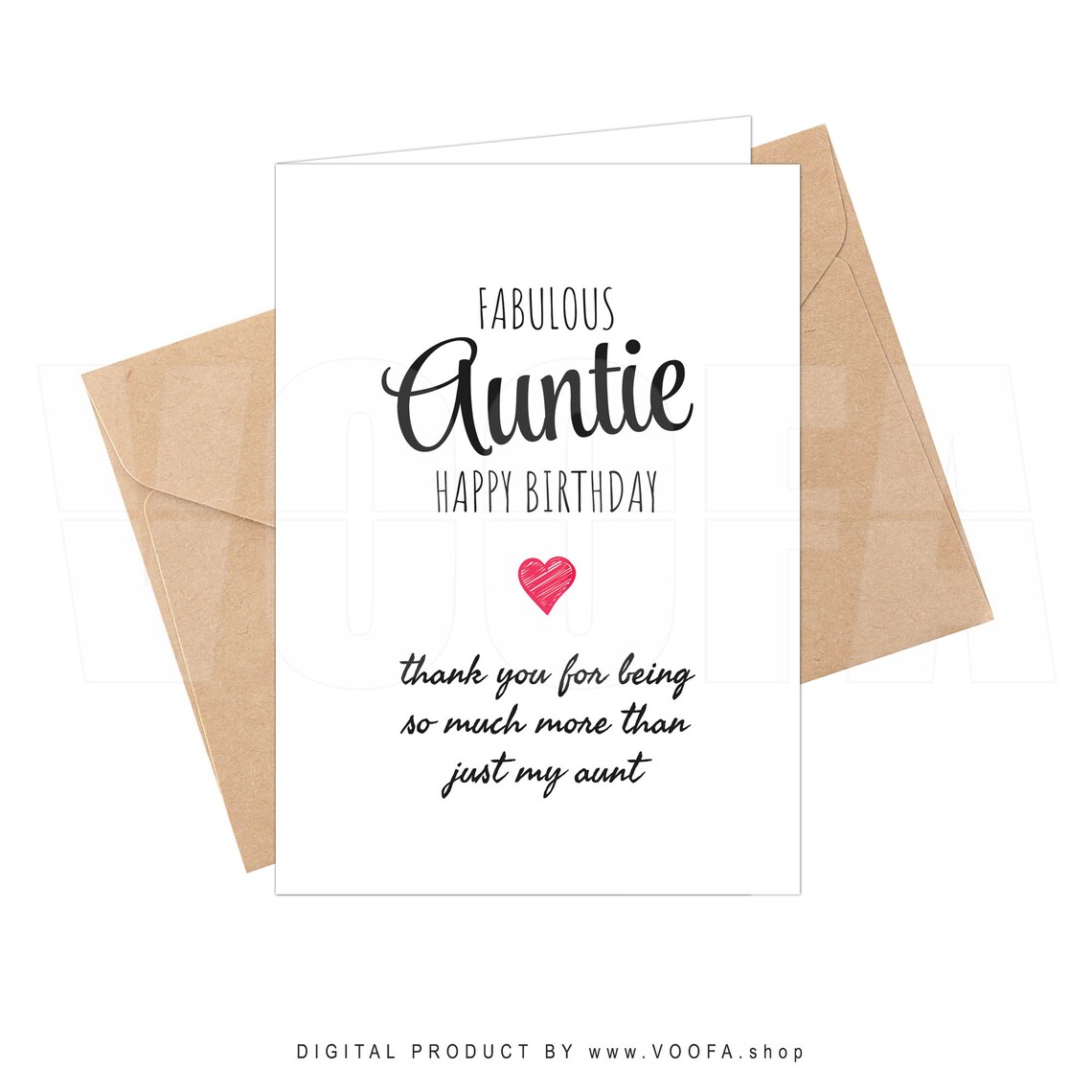 Funny Aunt Birthday Card, Gift for Aunt, Printable Auntie Card, Blank ...