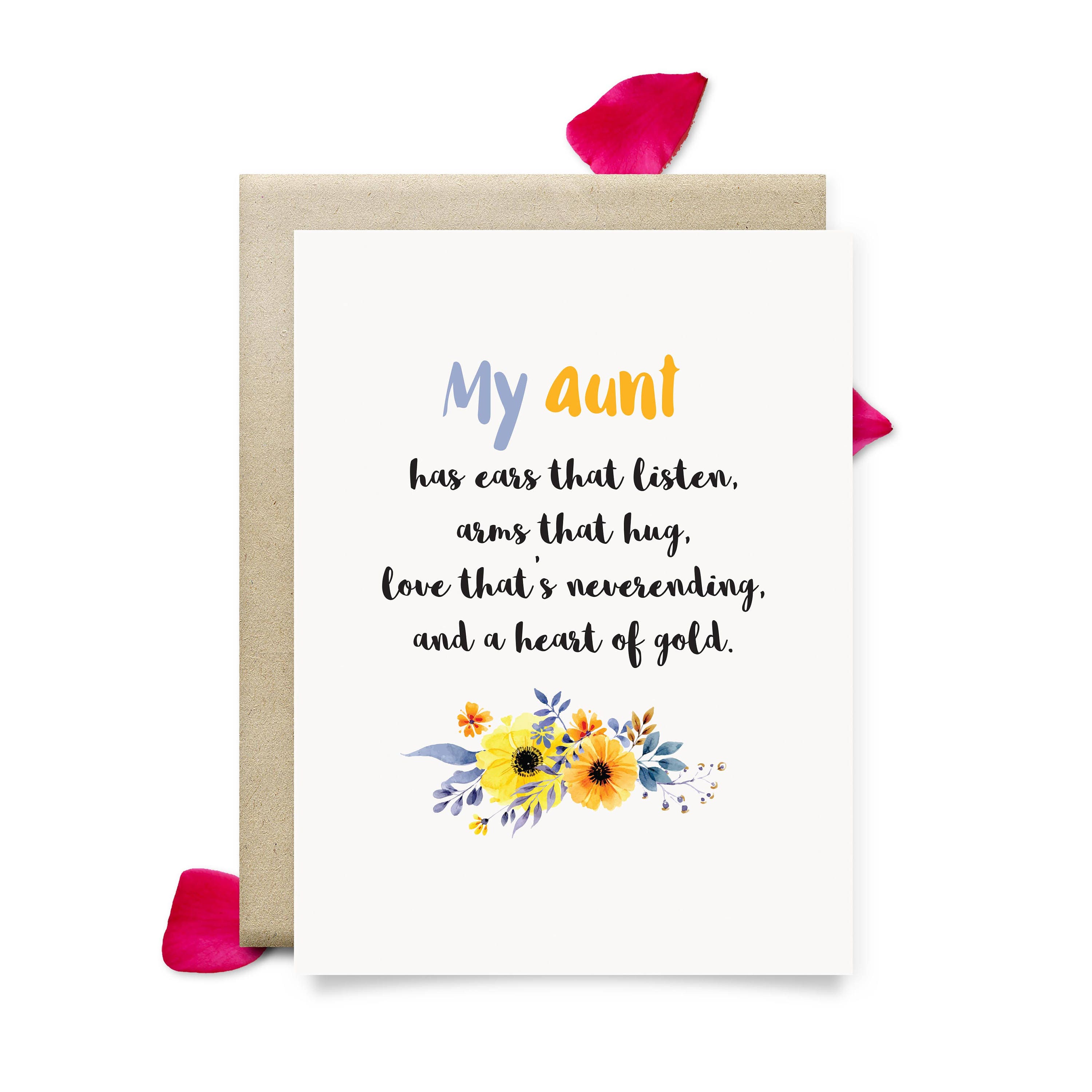 Aunt Birthday Card Cute Mothers Day Gift for Aunt Printable - Etsy