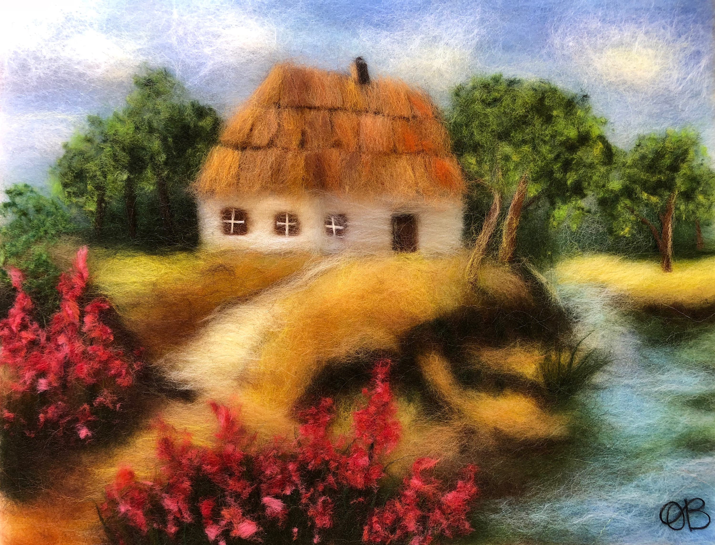wool felting landscapes