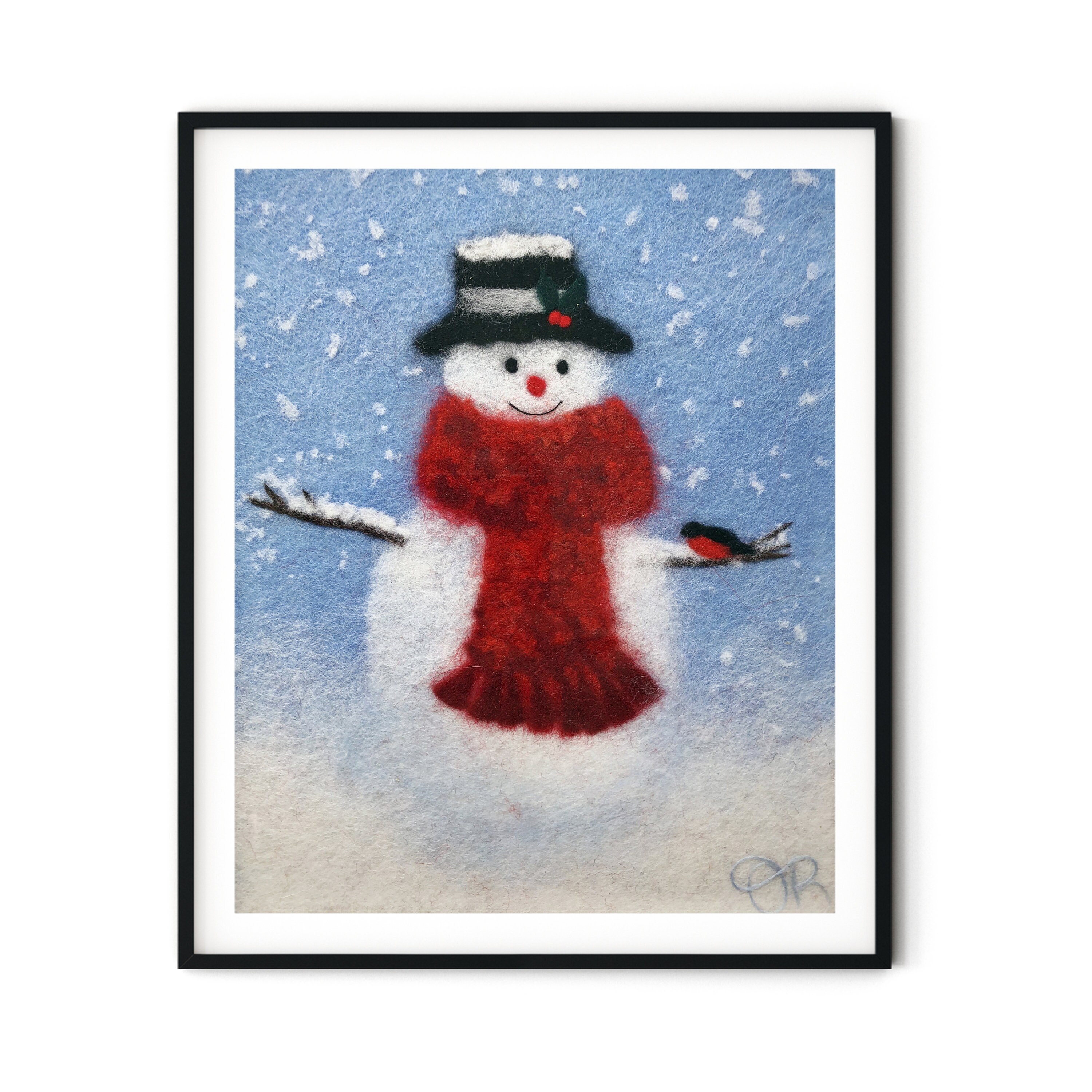 Snowman Decor Christmas Wall Art Decor Original Painting Etsy