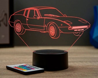 Lampe de chevet personnalisable veilleuse illusion 3D Fiat 850 Lombardi - 16 couleurs & télécommande