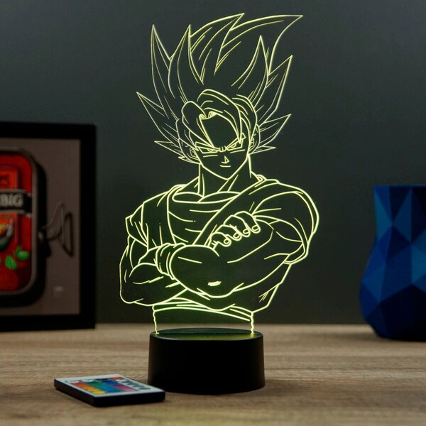 Lampe de chevet personnalisable veilleuse illusion 3D Drangonball Z - avec télécommande - Cadeau anniversaire surprise Collection Déco