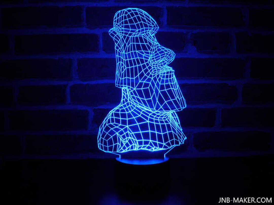 Lampe Portrait Serge Gainsbourg Personnalisable - 16 Couleurs LED, Veilleuse 3D Avec Message