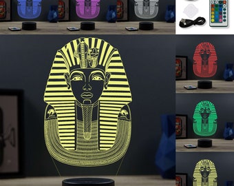 Lampe Pharaon Egypte Toutankhamon 16 couleurs & télécommande